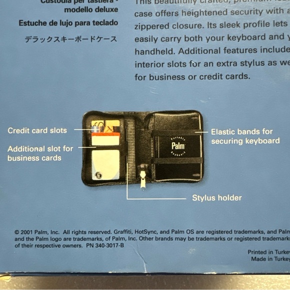 Original Palm “Deluxe Leather Keyboard Case” For Palm III & VII, P10719U. - Picture 7 of 8